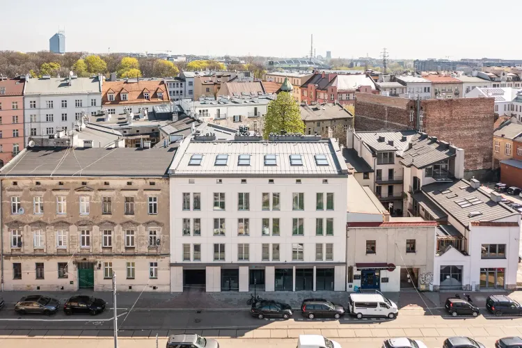 Budynek inwestycji AFI Dajwor z lotu ptaka, Kraków